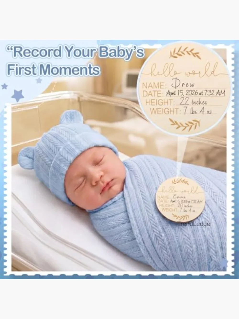 4 Cotton Baby Swaddle Blankets Set with Hats & Mittens Newborn Photography Props